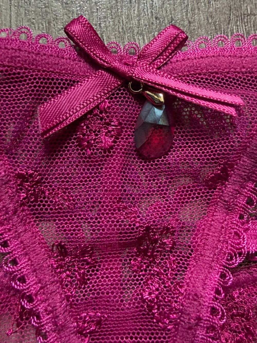 Honey Birdette Julie Hot Pink Lace Strappy Thong - Picture 3 of 4